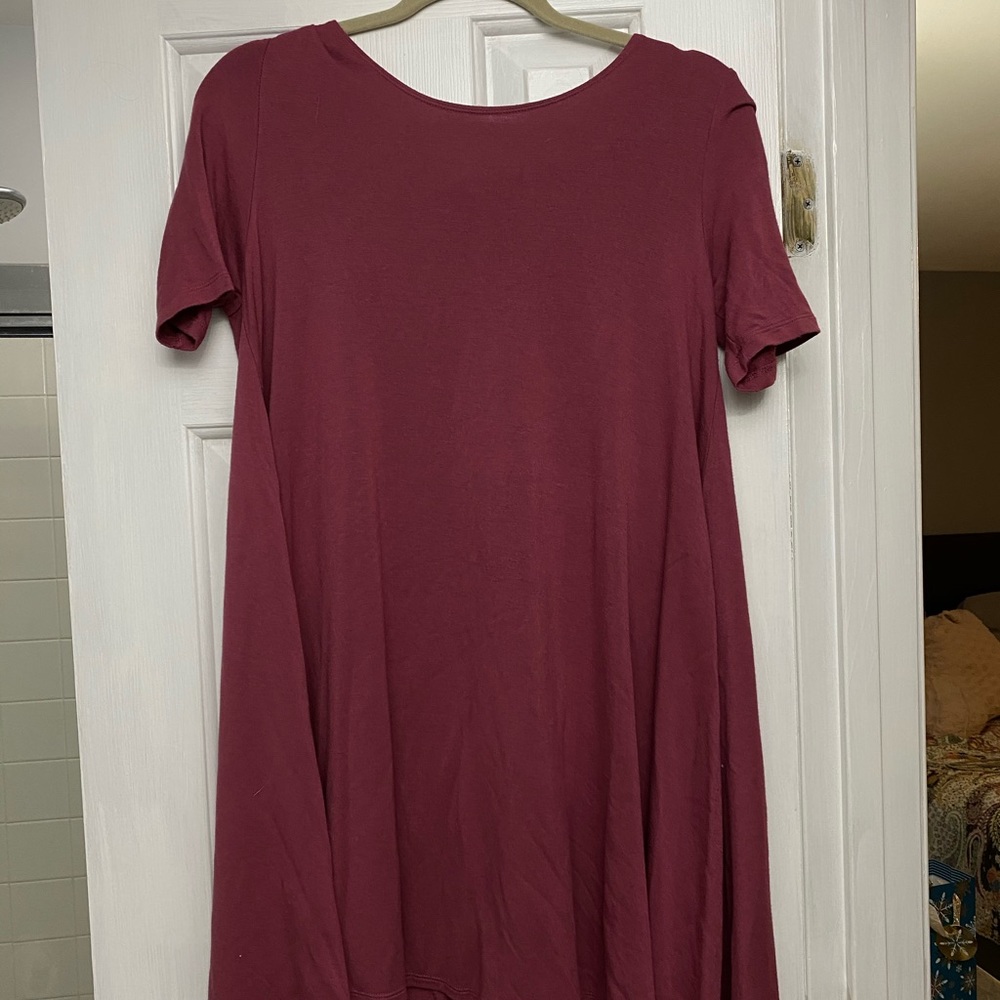 SHORT SLEEVE COTTON SHIFT DRESS